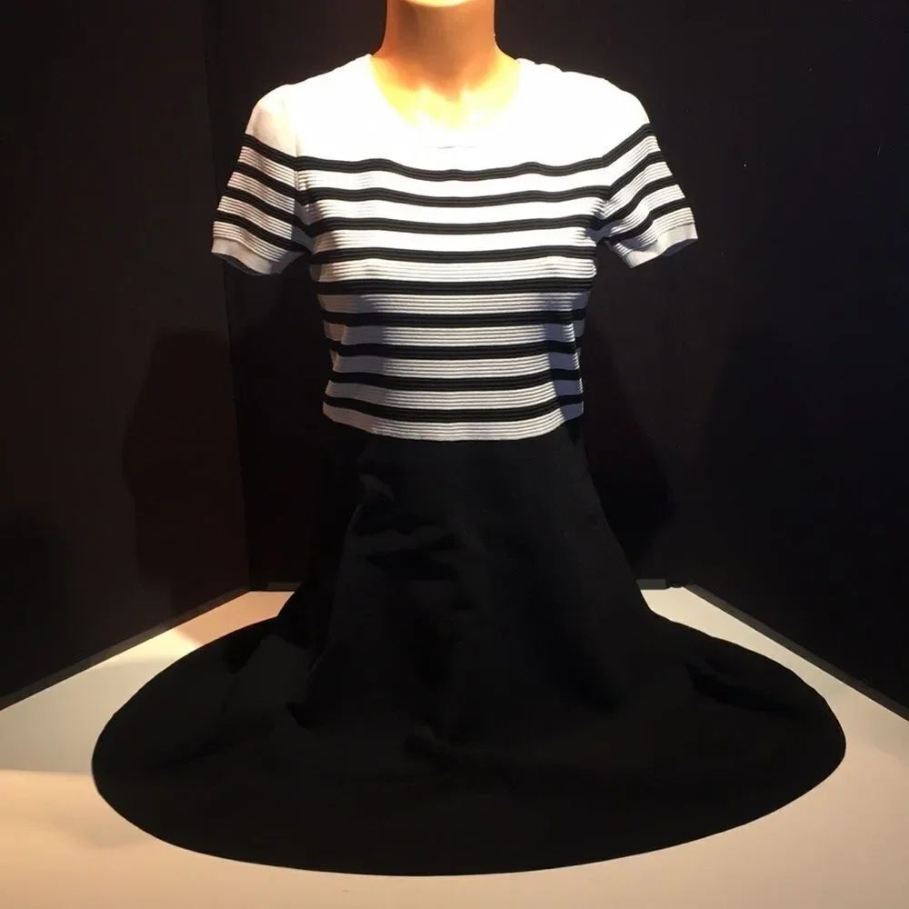 Talbots Black and White Dress - Size M Petite